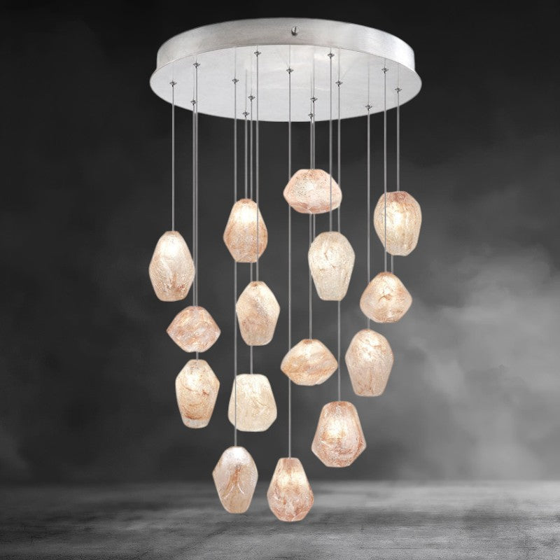 Nature-inspired round chandelier